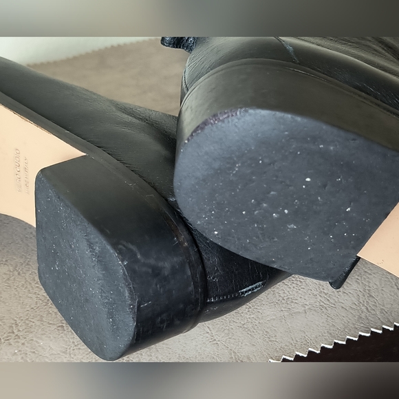 Vero Cuoio Italy Black Leather Knee-High Boots Women's Size US 10M/ Italy 41 - Picture 9 of 12